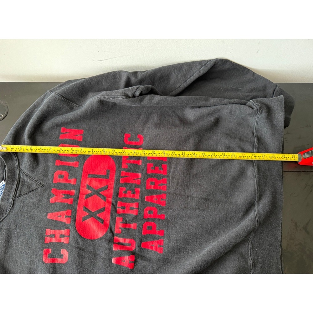 Vintage Champion Sweatshirt XL Made in USA Black Red Authentic Apparel Crewneck - Picture 6 of 9
